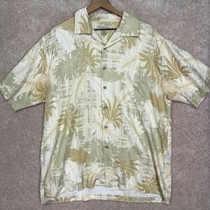 Tommy Bahama Shirt Size XL 100%‎ Silk Hawaiian Tropical Short Sleeve Button Down